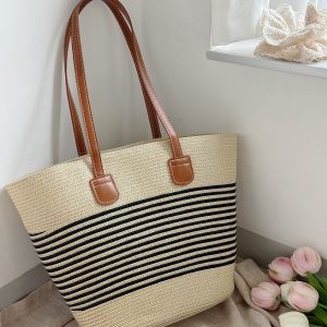 Summer Straw Tote Bag