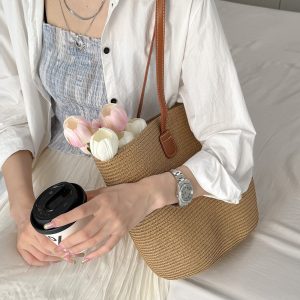 Summer Straw Tote Bag